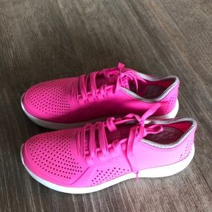Pink crocs sneakers